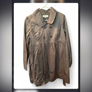 Liz Lange Brown Double-Breasted Trench Coat